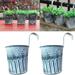 Walbest Vintage 4.4 Diameter Plants Flower Holder Bucket-1 Pack Metal Iron Flower Pot Vase Wall Fence Hanging Balcony Garden Patio Planter Home Decor Artificial Flower Pot Vase Decoration