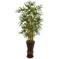 Nearly Natural 4.5 Bamboo Artificial Tree in Bamboo Planter