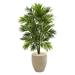 Nearly Natural 4 ft. Artificial Areca Palm Tree with Clay Planter