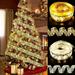 LED Ribbon Christmas Lights Christmas Decoration Led Ribbon Lights Christmas Tree Ornaments DIY Lace Bow String Lights Decoration for Xmas Party Indoor Outdoor Hanging