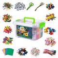 Tomshoo DIY Arts and Crafts Supplies Kit 2000+ Pieces Set Activity Craft Materials with Carrying Box Handmade Gift for Students School Kindergarten Home Craft Art Supplies