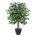 Vickerman Everyday 4 Artificial Ficus Bush Gray Plastic Container. Lifelike Home Or Office Decor - Premium Indoor Faux Potted Tree - Maintenance Free