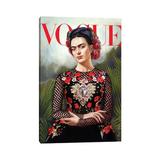 East Urban Home Frida Kahlo Vogue Cover by George V. Antoniou - Wrapped Canvas Graphic Art Print in Black/Green | 40 H x 26 W x 1.5 D in | Wayfair