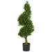 Nearly Natural 4 ft. Spiral Boxwood Artificial Tree UV Resistant (Indoor/Outdoor)