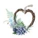 Artificial Heart Shaped Wreath Front Door Garland Wall Hanging Rattan Silk Flower Welcome Spring Wreath for Yard Farmhouse Home