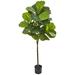 Nearly Natural 54 Fiddle Leaf Artificial Tree Real Touch in Green/Black