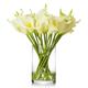 Enova Home 20 Pieces Real Touch Faux Calla Lily Artificial Flowers in Vase with Faux Water for Dining Table Decor Wedding Event Ivory