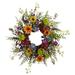 Nearly Natural 24 Spring Garden Artificial Flower Wreath with Twig Base Multicolor