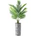 Artificial Palm Tree in Contemporary Planter Fake Areca Tropical Palm Silk Tree for Indoor Outdoor Home Decoration - 66 Overall Tall (Plant Pot Plus Tree)