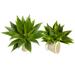 Nearly Natural Agave Succulent Silk Plant - Set of 2