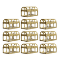 10 Pack - 3 Gold Treasure Chest Favor Candy Boxes for Wedding Bridal Shower Baby Shower Birthday Candy Jars Decorations