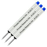 Private Reserve Ink P8120 Short Capless Rollerball Refill made by Schmidt - Blue Broad Tip 3 Pack