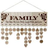 Mittory Wooden Calendar Board DIY Family Friends Birthday Calendar Sign