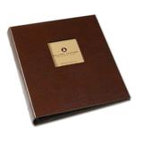 Leather 1.25 Presentation Binder With Window by Gallery Leather Hubbed Spine 11.75 x 10.5 Ringbound 10 Top Loading Sheets/20 Pages Refillable Belfast Brown