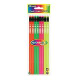 BAZIC Neon Pencils Latex Free Eraser Unsharpened Pencils (8/Pack) 1-Pack