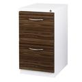 Hirsh 20 Deep Mobile Pedestal File Cabinet 2 Drawer File-File with Laminate Drawer Fronts & Seat Cushion White/Walnut