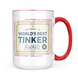 Neonblond Worlds Best Tinker Certificate Award Mug gift for Coffee Tea lovers