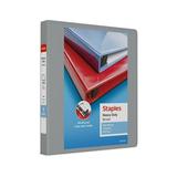 1 Staples Heavy-Duty View Binder with D-Rings Gray 976033