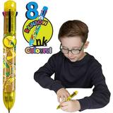 Rainbow Writer - Giraffe Multicolor Pen from Deluxebase. 8 in 1 Retractable Ballpoint Pen. Colored Pens for Kids Back to School Supplies and Office Supplies. Giraffe Pen Party Favors for Kids.