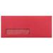 JAM Paper & Envelope No. 10 Window Envelopes 4 1/8 x 9 1/2 Red 1000/Carton