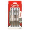 Sharpie S-Gel Gel Pens Sleek Metal Barrel Medium Point (0.7mm) Black Ink 4 Count