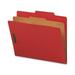 Nature Saver Letter Recycled Classification Folder - 8 1/2 x 11 - 2 Fastener Capacity for Folder - 1 Divider(s) - Bright Red - 100% Recycled - 10 / Box