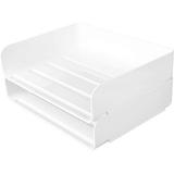 Stackable Desktop Document Letter Tray Organizer Accessories Paper Tray Multi-Layer File Sorter Storage Paper Holder Stylish (2 Pack)