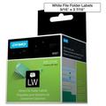Dymo LabelWriter File Folder Labels 9/16 Width x 3 7/16 Length - Direct Thermal - White - 130 / Roll - 260 / Box
