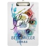 KXMDXA Ballet Peacock Clipboard Hardboard Wood Nursing Clip Board and Pull for Standard A4 Letter 13x9 inches