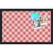 PinPix 22x14 Custom Cork Bulletin Board Argyle Red Poster Board Has a Fabric Style Canvas Finish Framed in Argyle Red by ArtToFrames (PinPix-646)