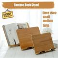 SagaSave Bamboo Book Stand Book Clip Bookshelf Foldable Page Retainers for Reading Size S/M/L