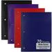 emraw single subject notebook spiral with 70 sheets of wide ruled white paper - set includes: red black purple & blue covers (random 3 pack)