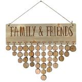 WOXINDA Family Holiday Plaque DIY Wall Calendar Wooden Birthday Reminder Calendar