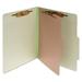 Acco Pressboard Classification Folders 2 Expansion 1 Divider 4 Fasteners Legal Size Leaf Green Exterior 10/Box