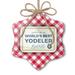 Christmas Ornament Worlds Best Yodeler Certificate Award Red plaid Neonblond