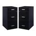 Home Square 3 Drawer Metal Filing Cabinet Set in Black (Set of 2)