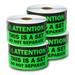 1200 Labels - Attention This is a Set Do Not Separate Labels for Warning Shipping Mailing Inventory ( 2 x 4 inch Fluorescent Green 4 Rolls )