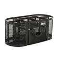 Mesh Pencil Cup Organizer Four Compartments Steel 9 1/3 X 4 1/2 X 4 Black