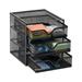 Mind Reader Mesh Mini 3 Tier Drawer Organizer Desk Supplies Office Supplies Organizer 3 Drawers 1 Top Shelf Black