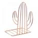 Iron Wire Metal Cactus Pattern Bookends Decorative Cactus Bookend Bookshelf Decor for Home Bedroom Library Office School Book Display Desktop Organizer