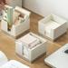 Storage Box Large Capacity Smooth Writing Plastic Portable Stationery Sticky Notes Cube Holder School Supplies Beige Pl