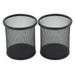 Etereauty 4Pcs Round and Pen Holder Metal Pencil Holder Stury Brush Pot for Students Office Workers (Black)