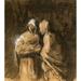 Daumier: Virgin & Child. /N The Virgin Holding The Infant Christ With Saint Anne. Pen Wash And Chalk Drawing By Honor_ Daumier C1850. Poster Print by (18 x 24)