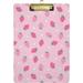 KXMDXA Cute Pink Strawberry Fruit Clipboard Hardboard Wood Nursing Clip Board and Pull for Standard A4 Letter 13x9 inches
