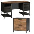 Home Square 2 Piece Furniture Set with Executive Desk and Lateral File Cabinet