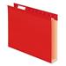 Extra Capacity Reinforced Hanging File Folders With Box Bottom Letter Size 1/5-Cut Tab Red 25/box | Bundle of 2 Boxes