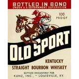 Old Sport Kentucky Straight Bourbon Whiskey Poster Print by Vintage Booze Labels