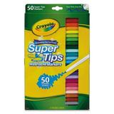 Crayola Washable Super Tips Markers Fine/Broad Bullet Tips Assorted Colors 50/Set | Bundle of 10 Sets