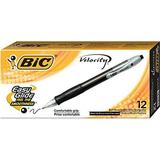 BIC Velocity Retractable Ballpoint Pen Refillable Medium Point (1.0 mm) Black 12-Count