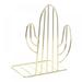 Iron Wire Metal Cactus Pattern Bookends Decorative Cactus Bookend Bookshelf Decor for Home Bedroom Library Office School Book Display Desktop Organizer